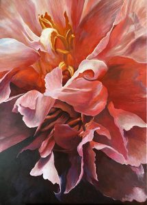 Gemälde von einer Pfingstrose von Sara Heinrich mit Acryl und Goache