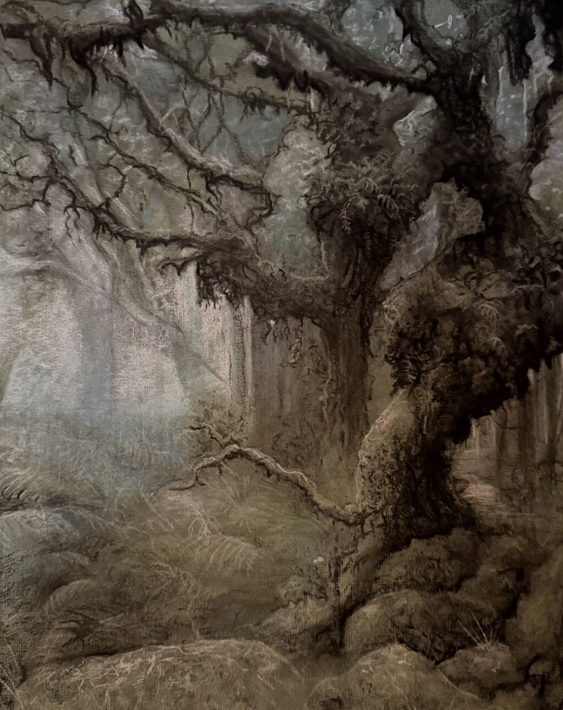 Arboreal Mirage, mixed media, 2025, Sara Heinrich