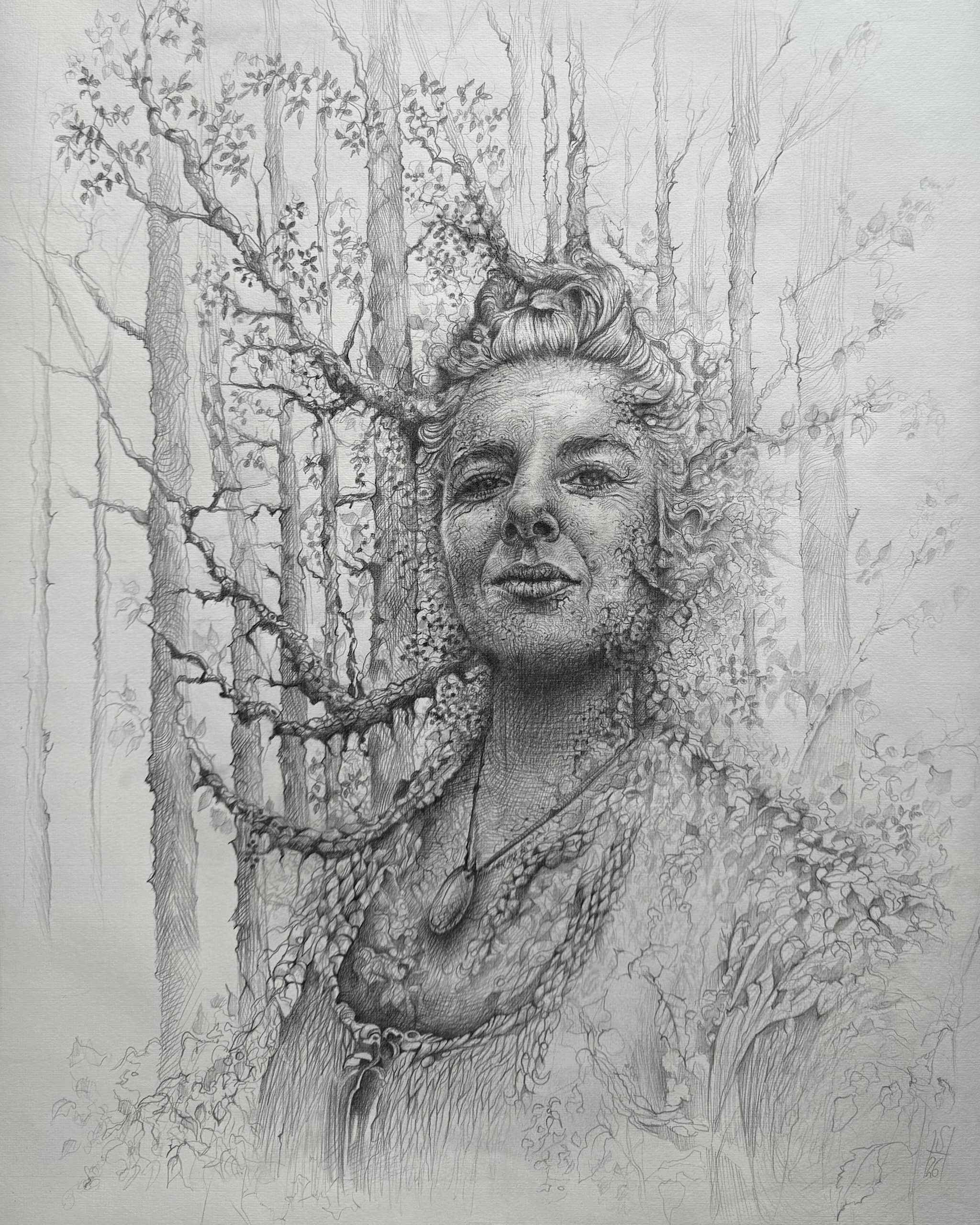 Inhabit 1, figuration, pencil 2026, Sara Heinrich