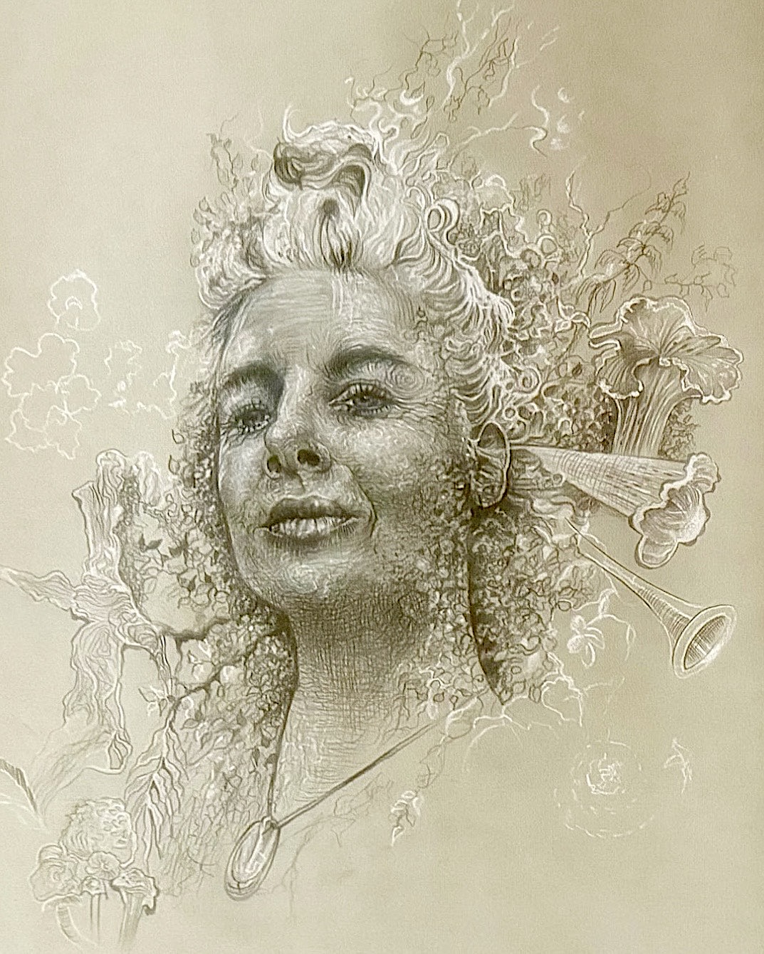 Inhabit 2, figuration, chalk, pencil 2026, Sara Heinrich